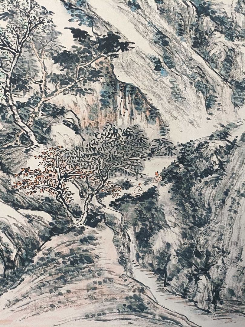 【黄宾虹】白岳纪游 中国画 掛け軸 水墨画 和室 玄関 茶室 壁掛け 美術品