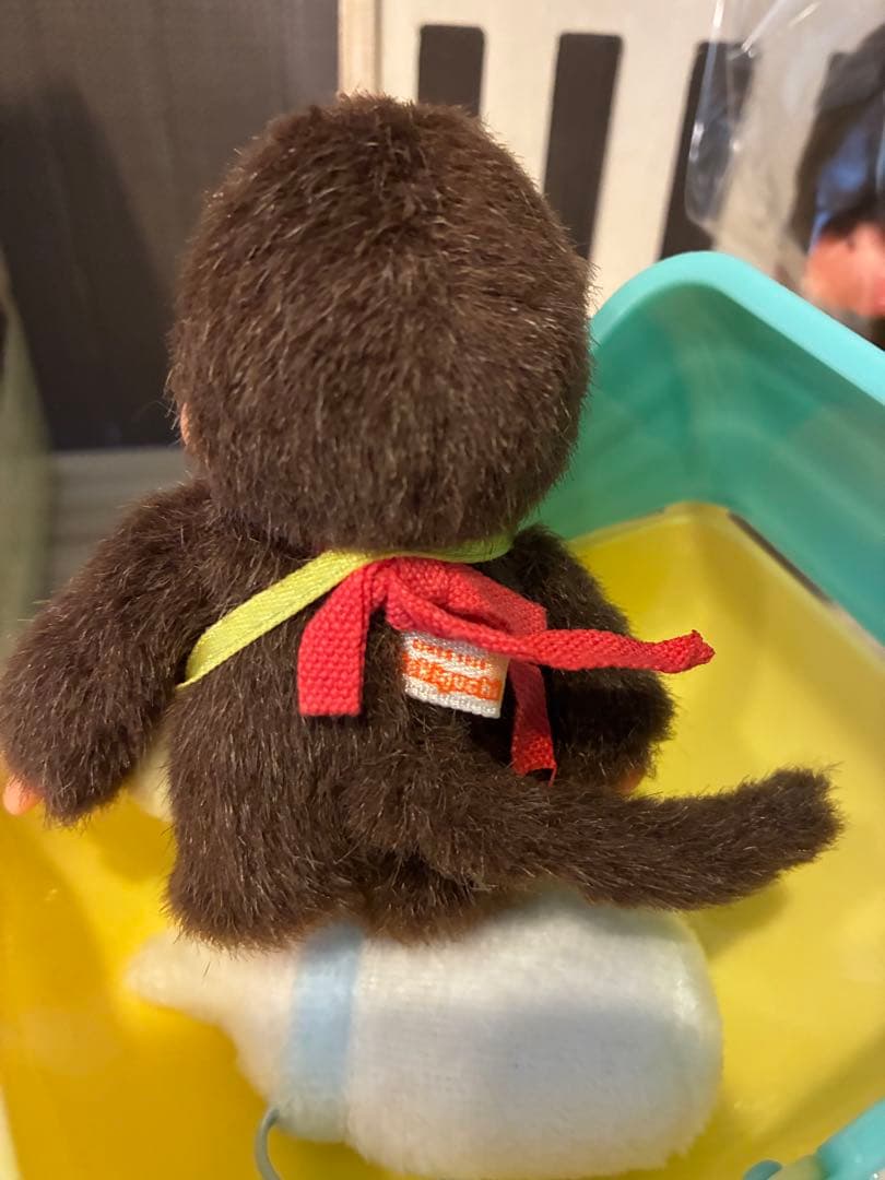 1974年ふた子のモンチッチ　金色の紙タグ付き　昭和レトロ 泣き顔ミニモンチッチ