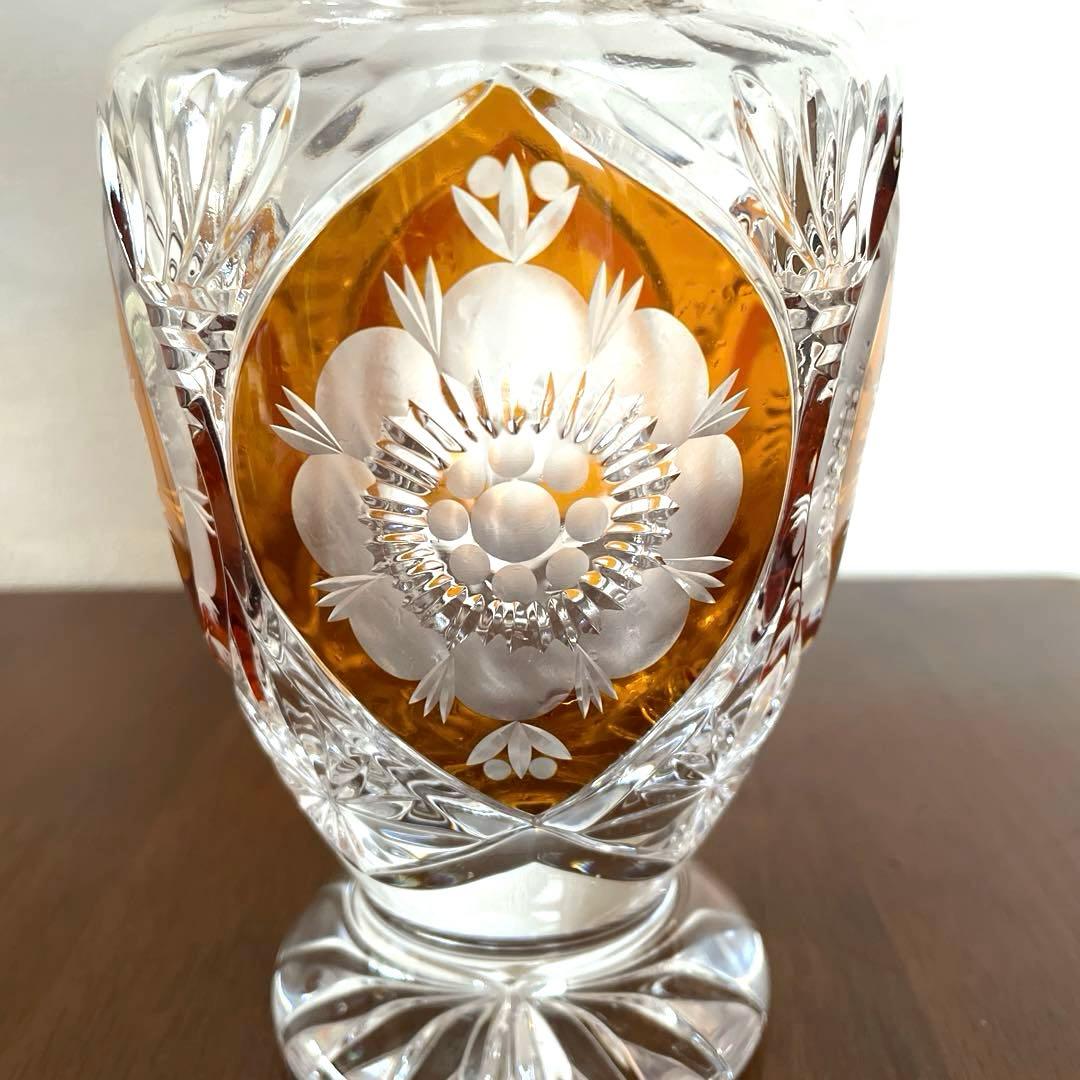 POLONIA ポロニア クリスタルガラス 花瓶 フラワーベース 切子