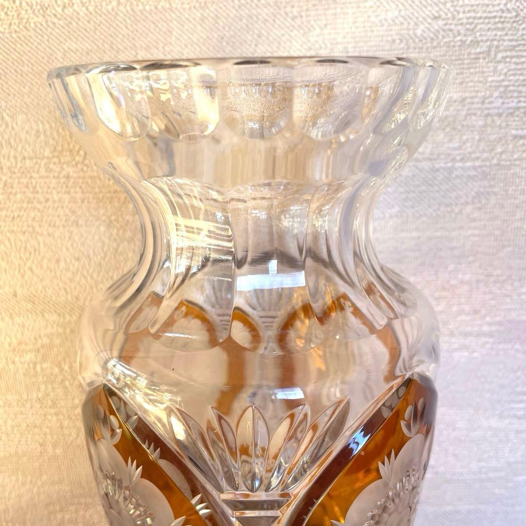 POLONIA ポロニア クリスタルガラス 花瓶 フラワーベース 切子