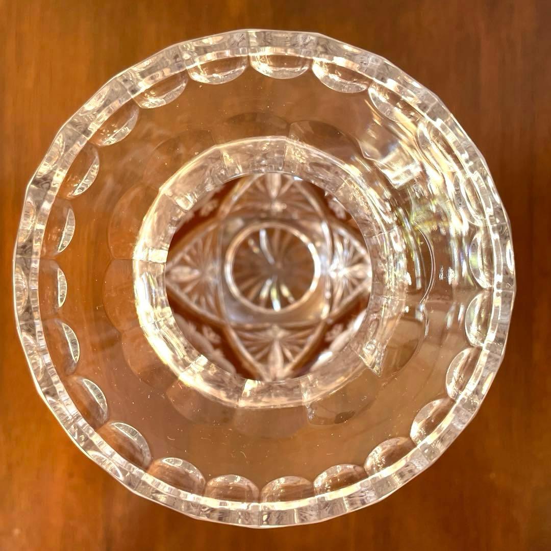 POLONIA ポロニア クリスタルガラス 花瓶 フラワーベース 切子