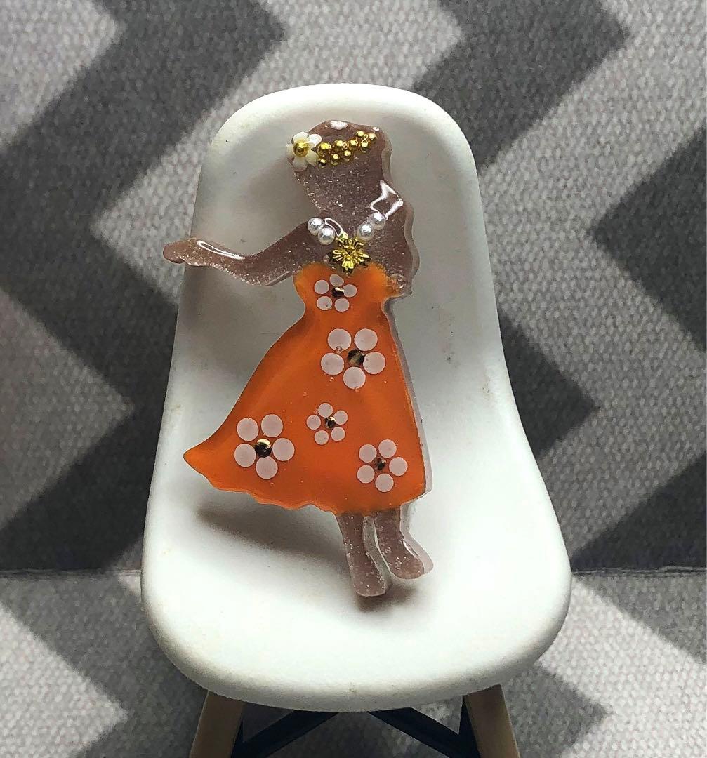 レジンヘアゴム フラガール(オレンジ)