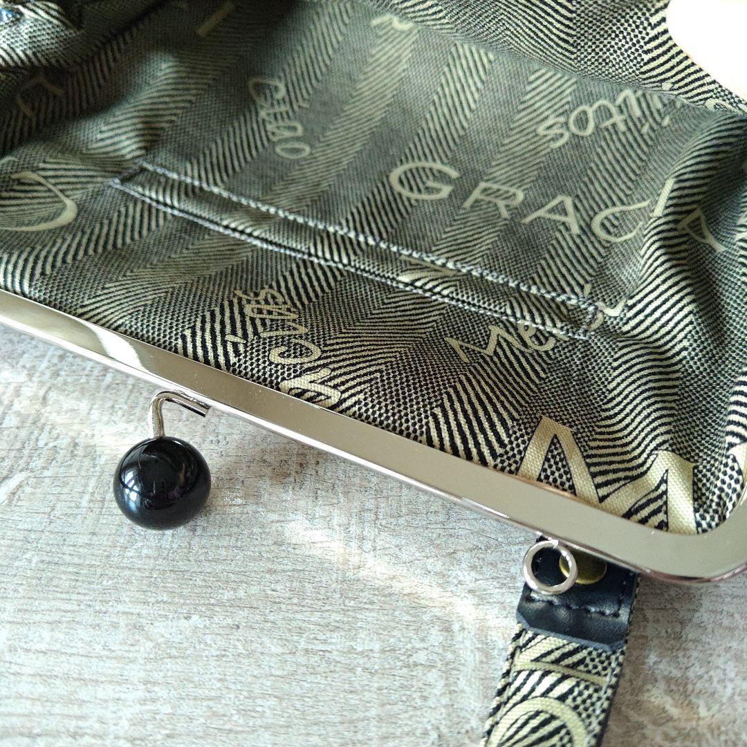 がまぐちバッグ✨ブルーレザー✨肩掛け✨ハンドメイド