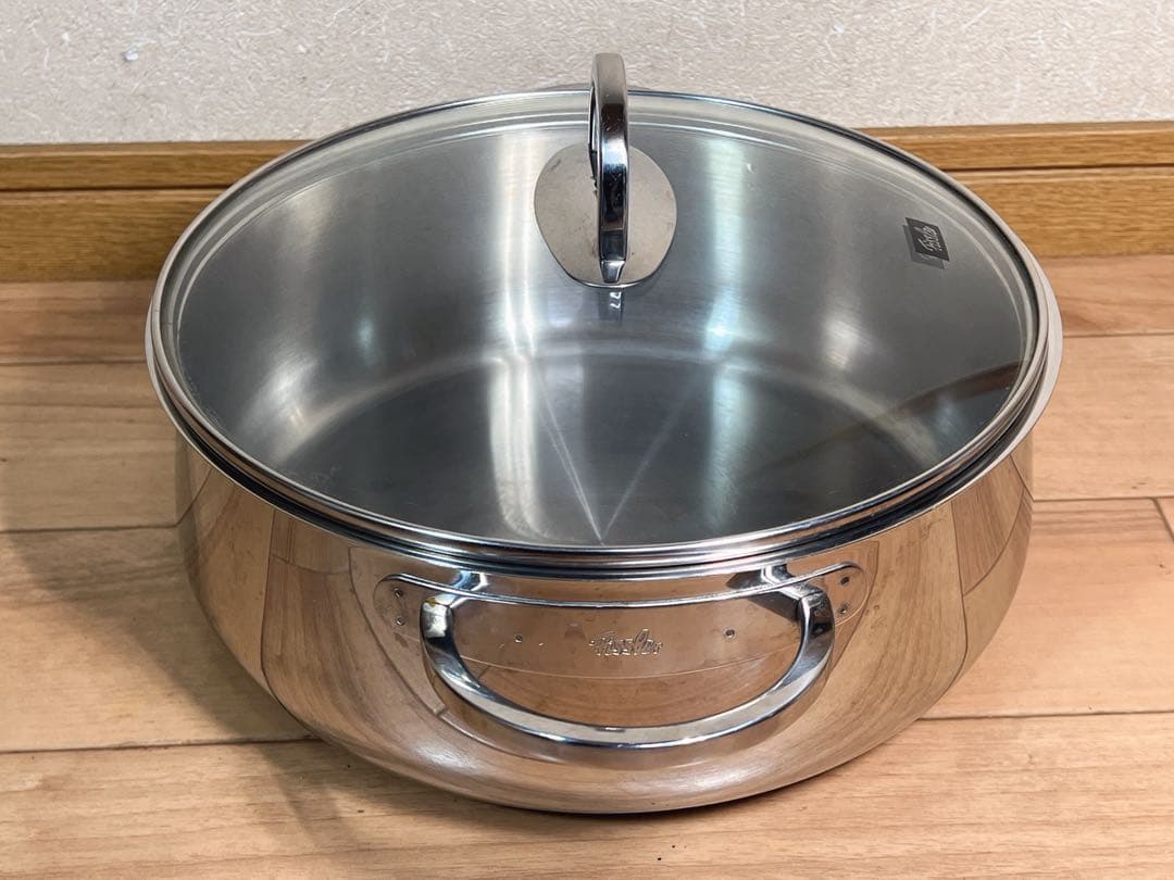 Fissler ガラス蓋付きステンレス鍋 （IH非対応）