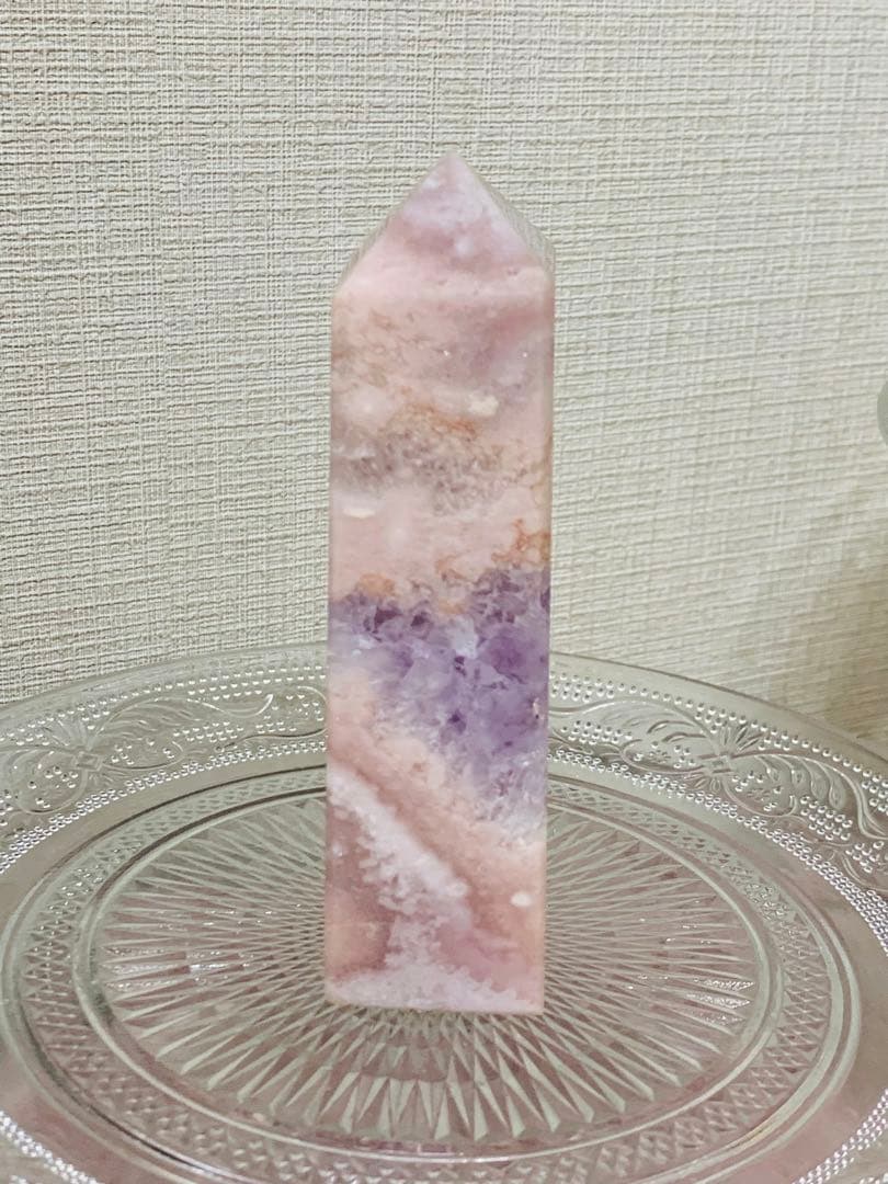 ⭐︎天然石⭐︎高品質⭐︎タワー⭐︎ポイント⭐︎ピンクアメジストとアメジストの共生⭐︎