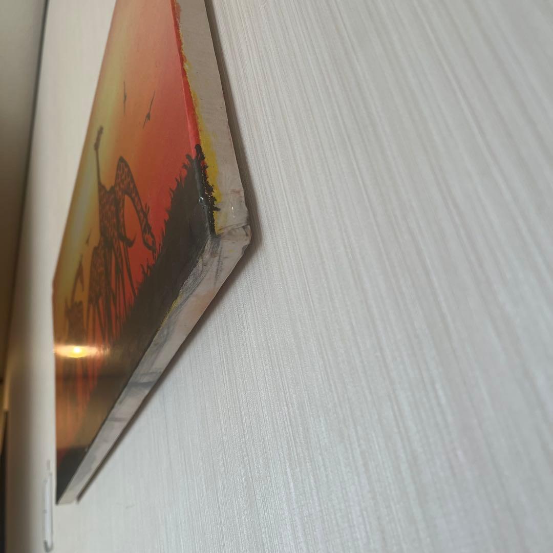 【レア】絵画　キャンバスアート　きりん　夕暮れ　おしゃれインテリア　綺麗　動物