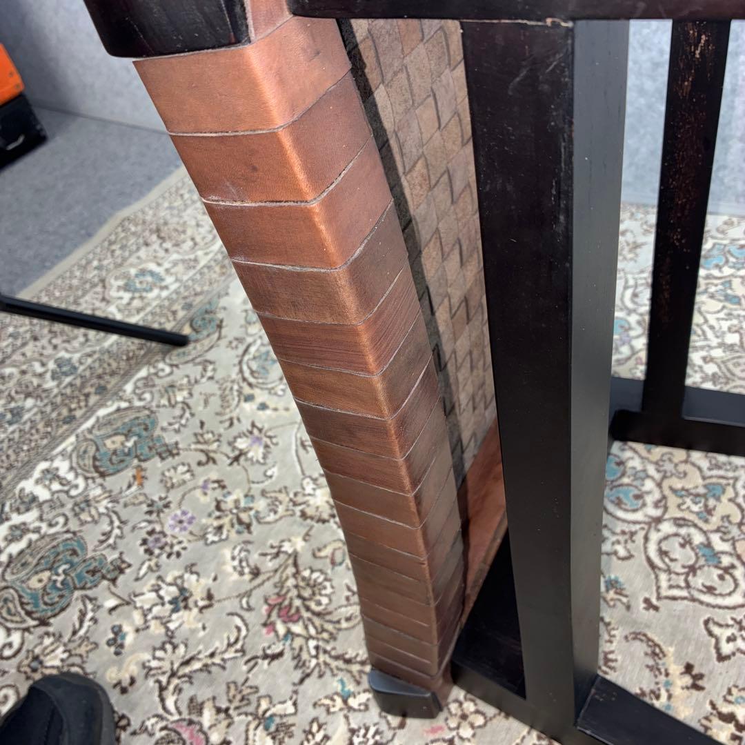 アンティーク調 椅子 スツール 革製