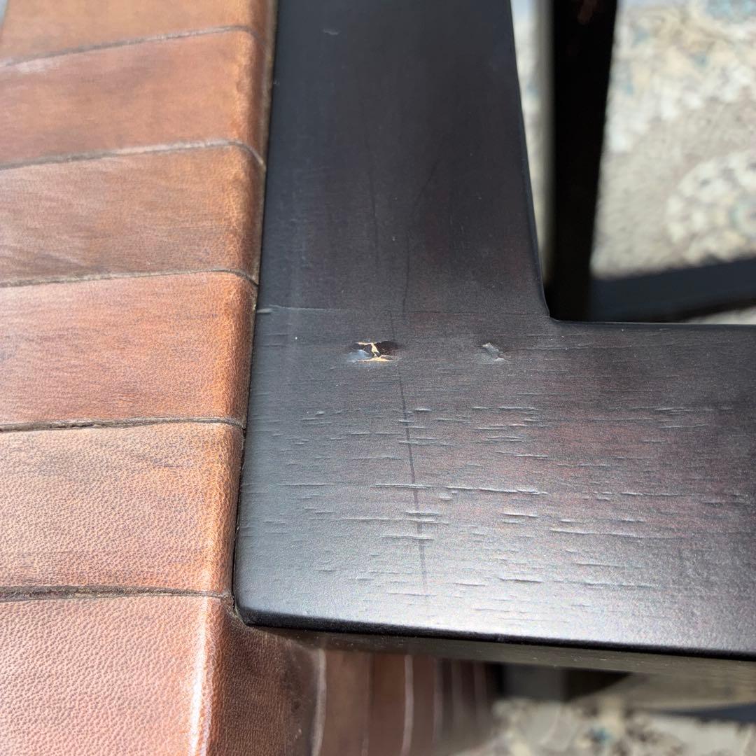 アンティーク調 椅子 スツール 革製