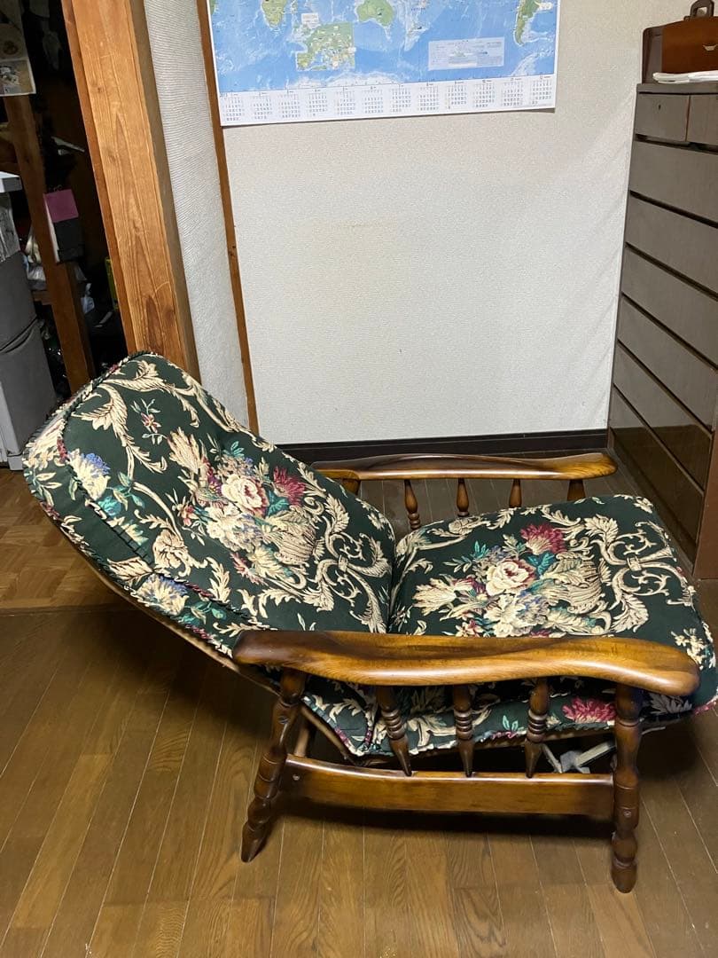 カリモク　コロニアル　クラシック花柄1人掛けソファ　2脚