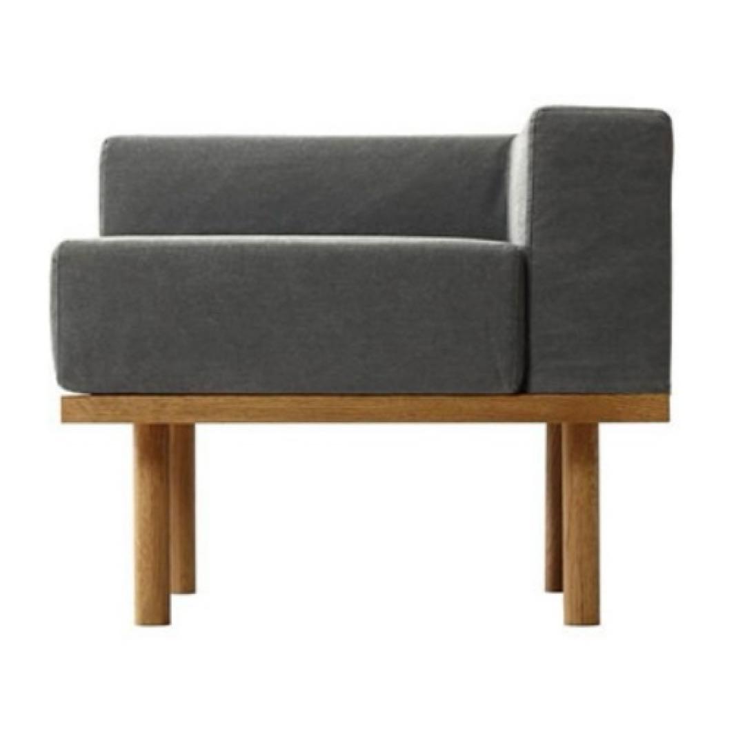 フライミー　Address グレーソファ クッション付き木製脚付き