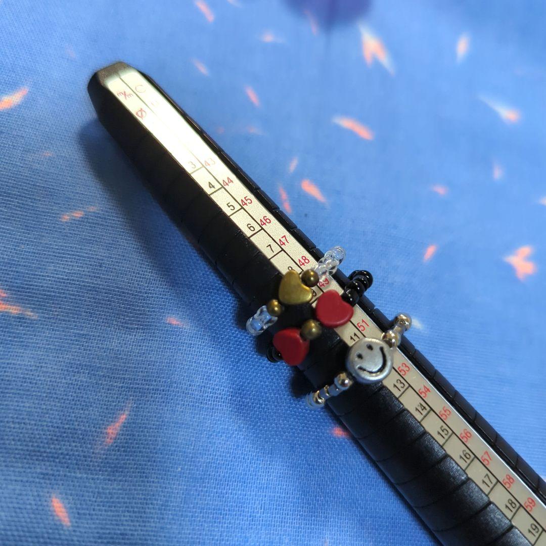 画面画面ハンドメイド にこちゃんスマイリーリング他指輪5点セット BB-51