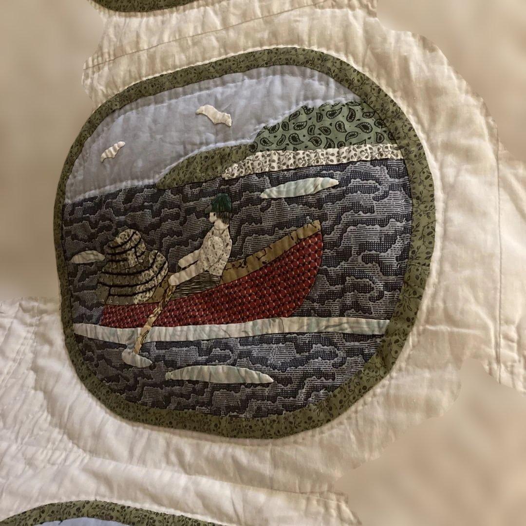 LLビーン 農村風景デザインのキルティング生地