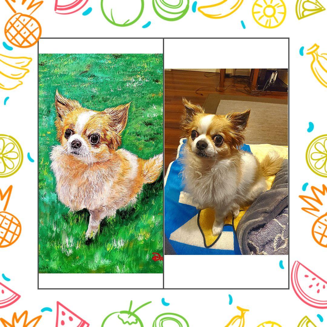 写真から ペット 絵画描きます アクリル画