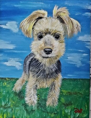 写真から ペット 絵画描きます アクリル画