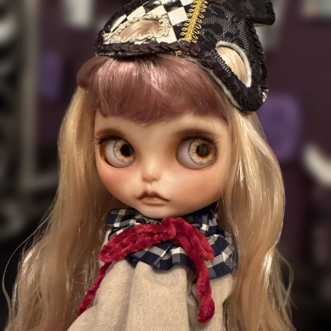 ※染色ヘアーlast※カスタムドールカスタムアイシードール 染色パープル本体のみ