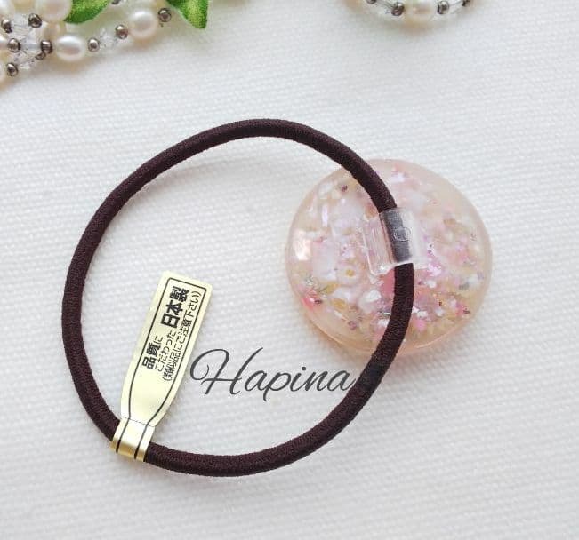 ひまわりガールラウンドレジンヘアゴム ポニーフック。