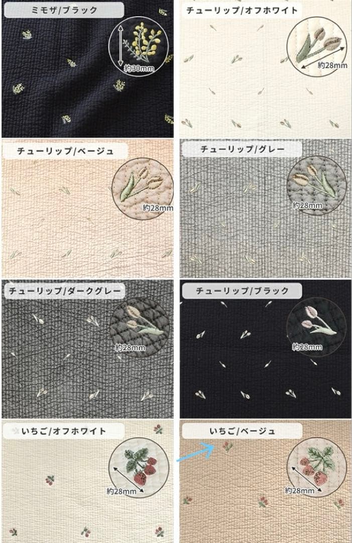 程よいサイズでポケットいっぱいヌビバッグ　ベージュ×いちご　ショルダーベルト付き