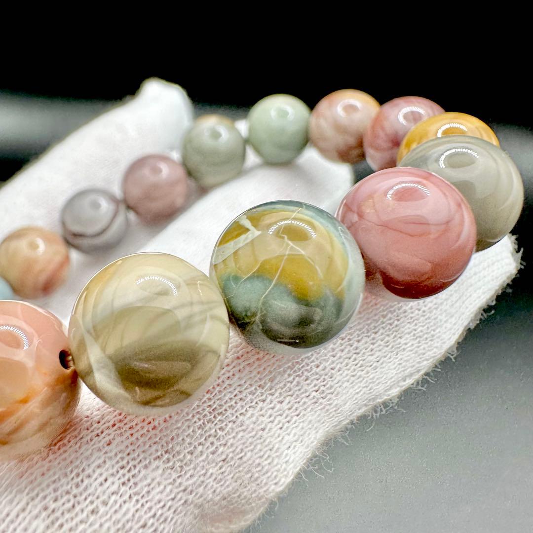 パステルカラーアラシャンメノウ　ブレスレット