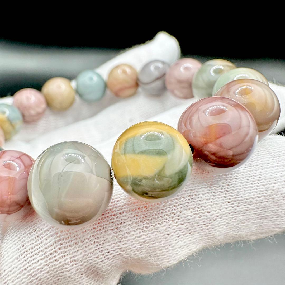 パステルカラーアラシャンメノウ　ブレスレット