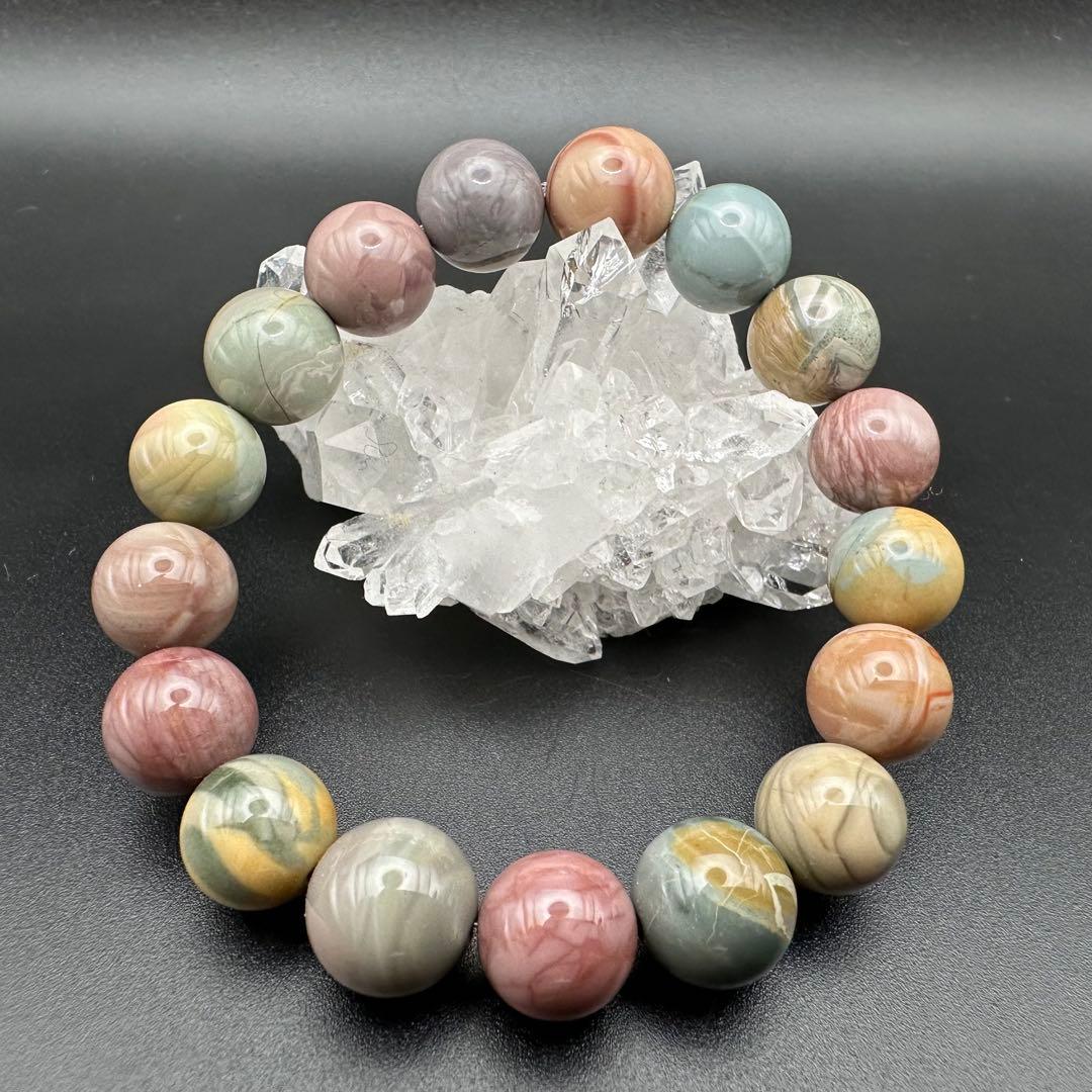 パステルカラーアラシャンメノウ　ブレスレット