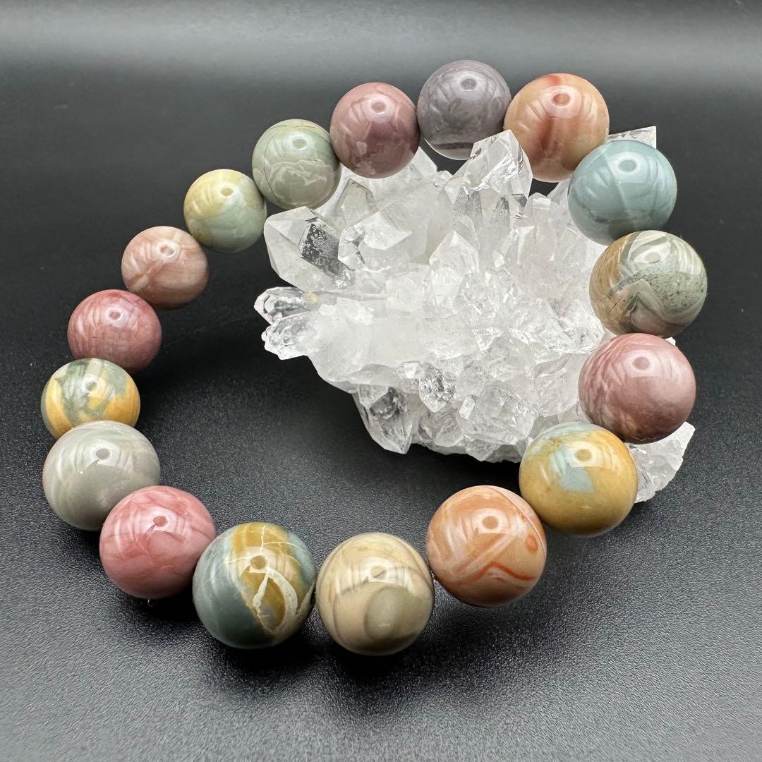パステルカラーアラシャンメノウ　ブレスレット
