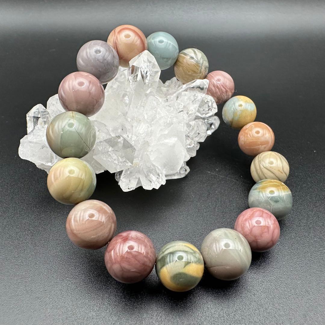 パステルカラーアラシャンメノウ　ブレスレット
