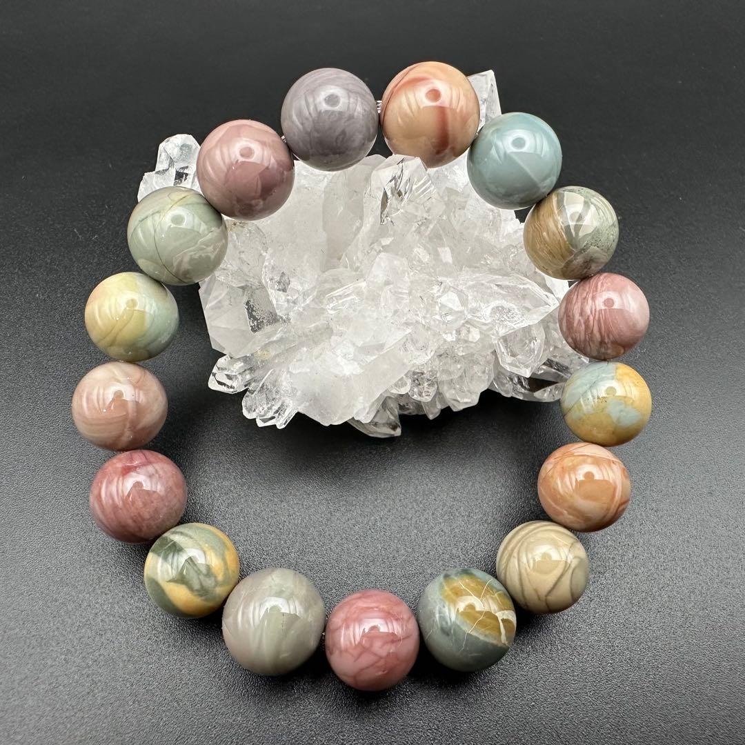 パステルカラーアラシャンメノウ　ブレスレット