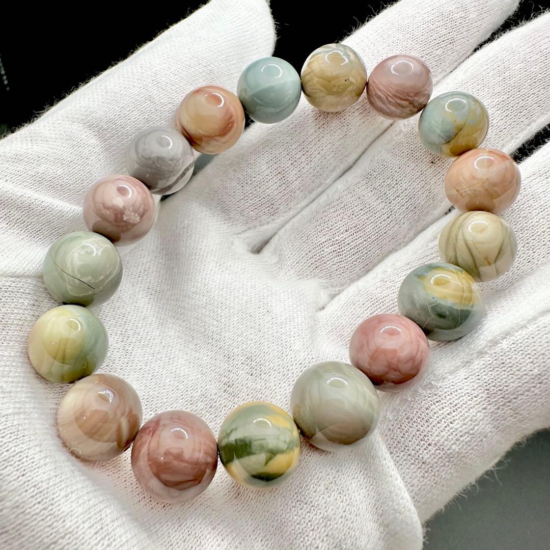 パステルカラーアラシャンメノウ　ブレスレット