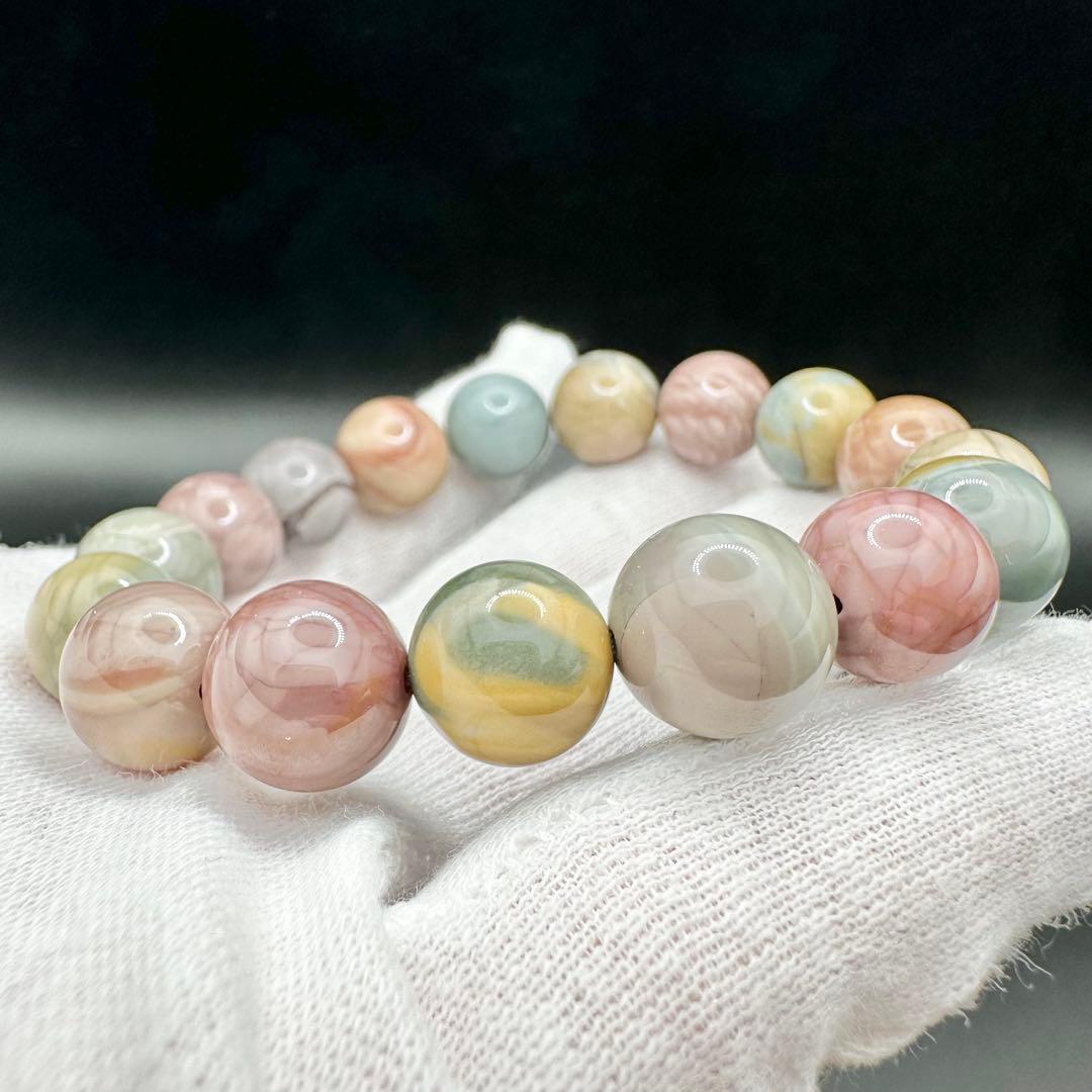 パステルカラーアラシャンメノウ　ブレスレット