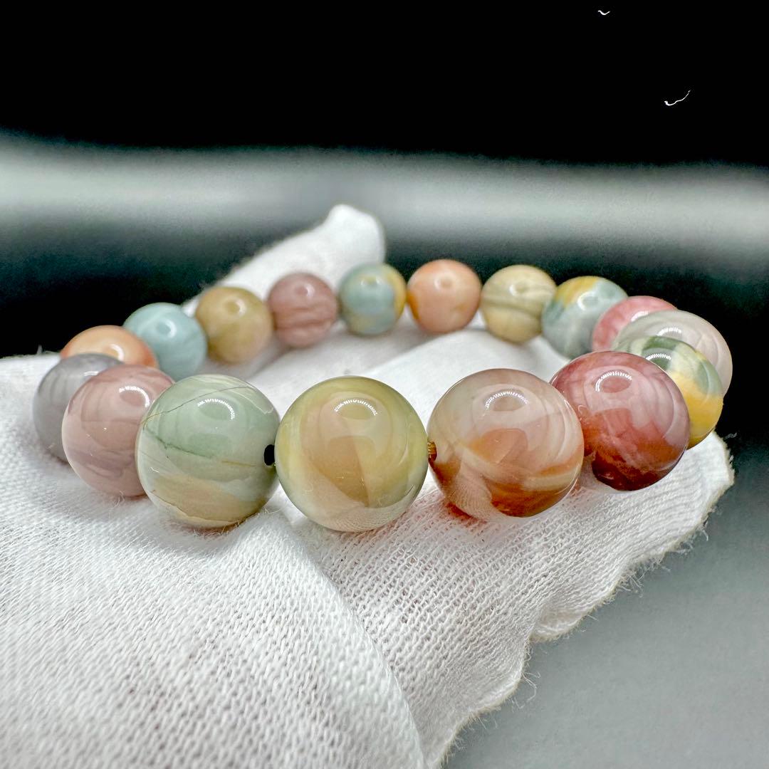 パステルカラーアラシャンメノウ　ブレスレット