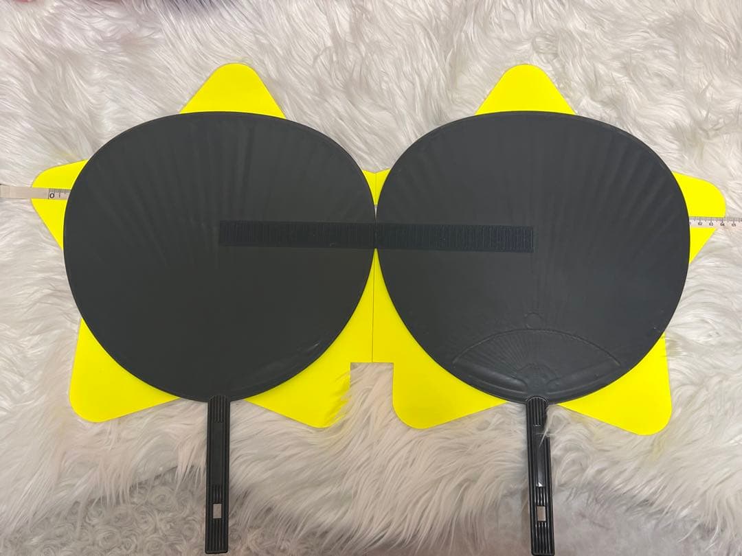 星型うちわ 星型 黄色 イエロー うちわ 蛍光