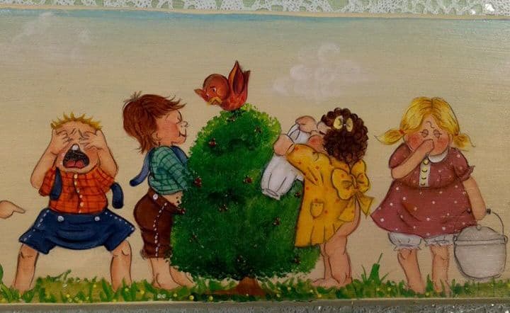 ボード、飾りプレート、板、一点物、子供の絵、トイレプレート