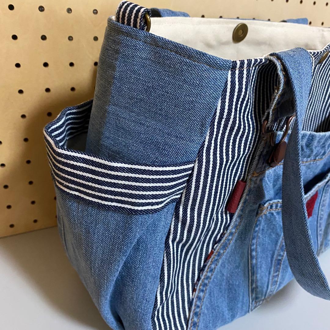 サロペット　デニムリメイク　トートバッグ