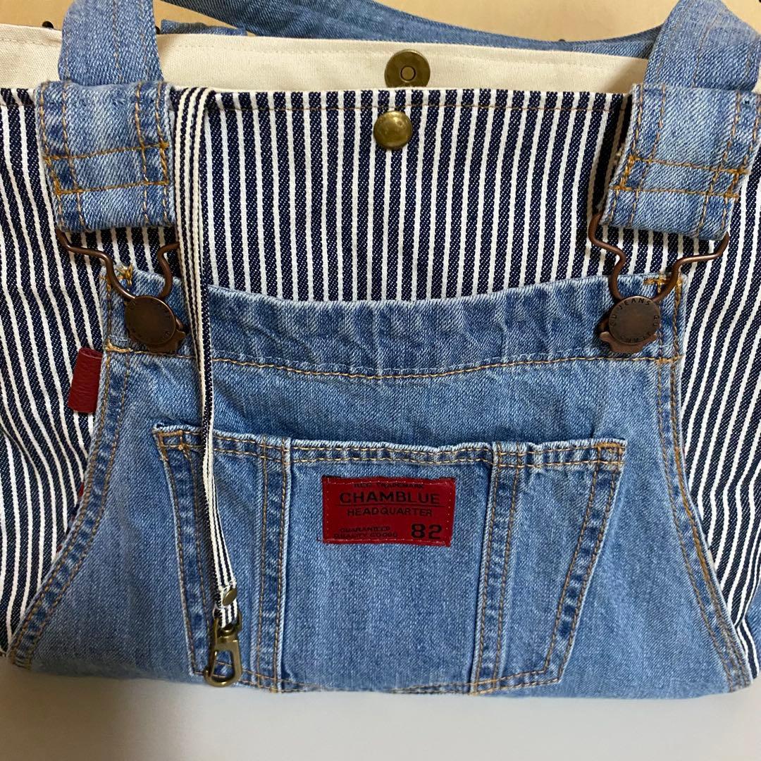 サロペット　デニムリメイク　トートバッグ