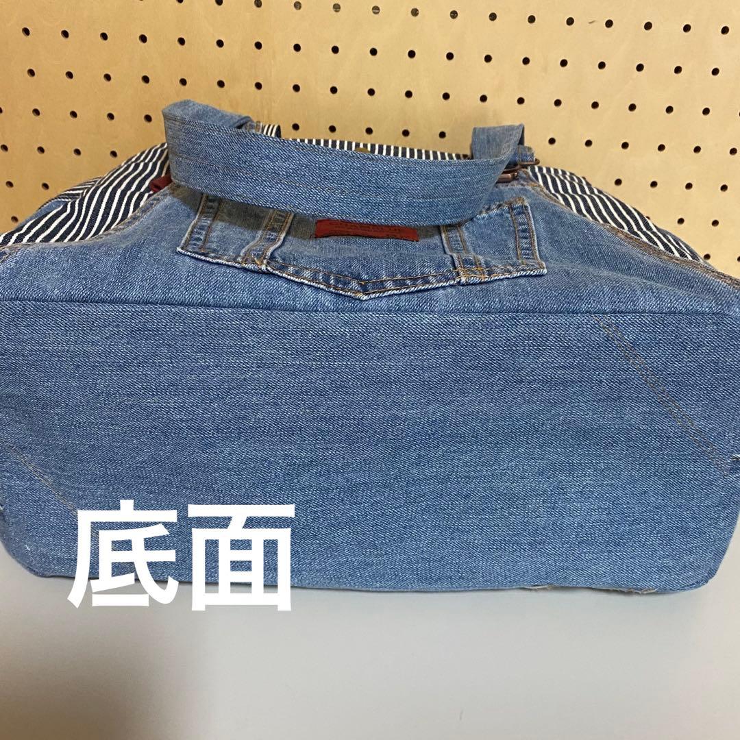 サロペット　デニムリメイク　トートバッグ
