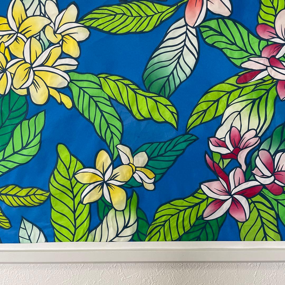 切り絵「プルメリア」　大きめの額縁