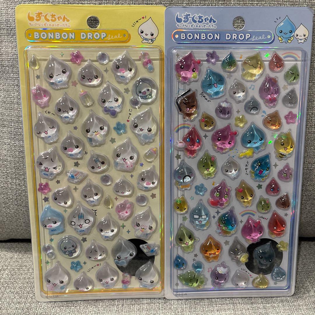 ボンボンドロップシール　しずくちゃん　うるおいちゃん　みるみるちゃん　4点セット