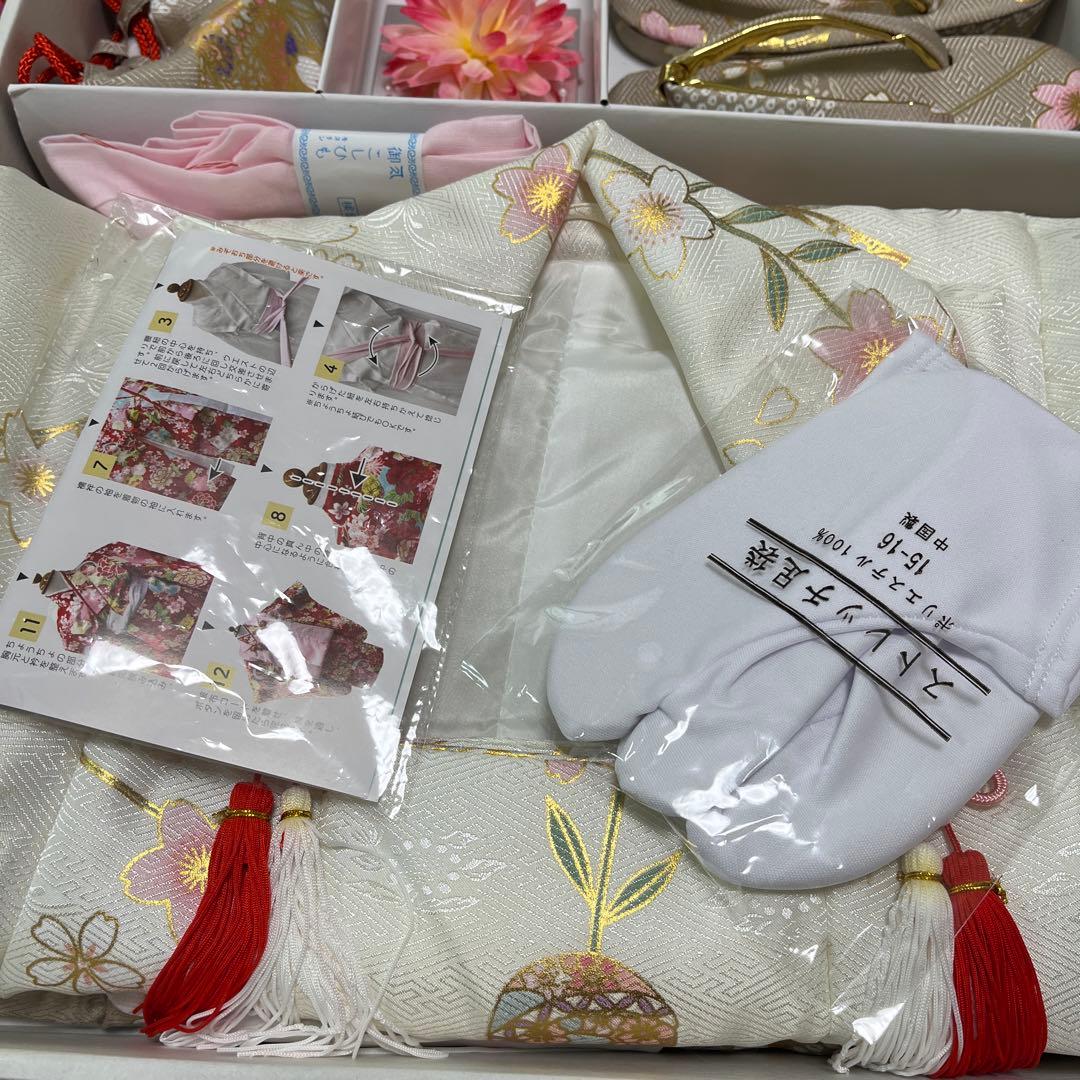 七五三 着物 3歳 女の子 【全て揃った豪華9点フルセット】 人気くすみカラー