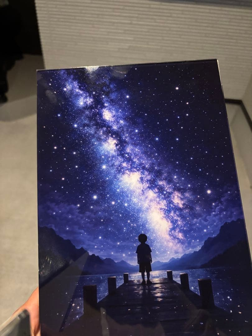 宇宙の風景画 青紫　ライトアート