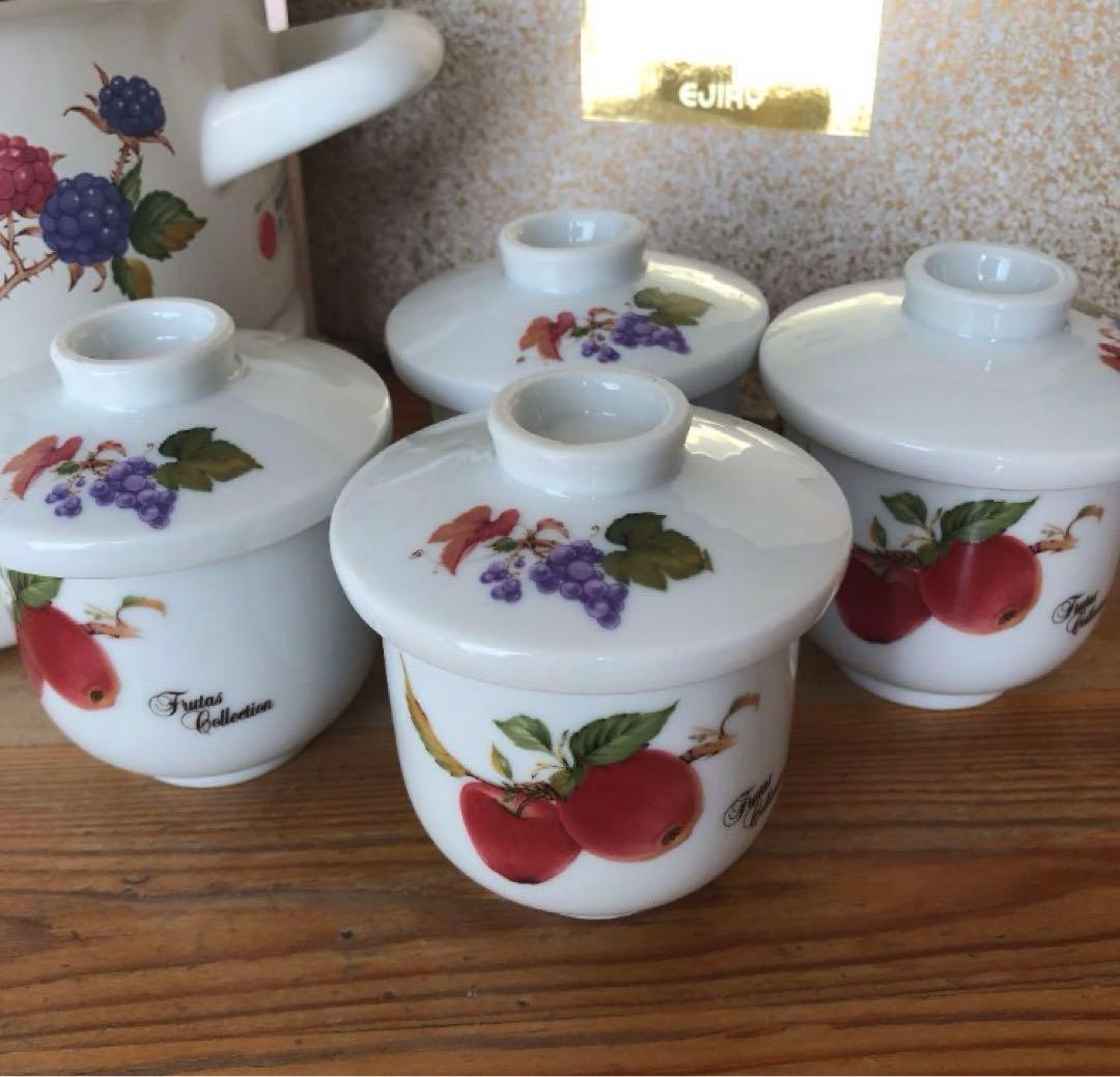 【新品・未使用】ejiry エジリー　ホーロー鍋　蒸し器　蒸し碗4客付き