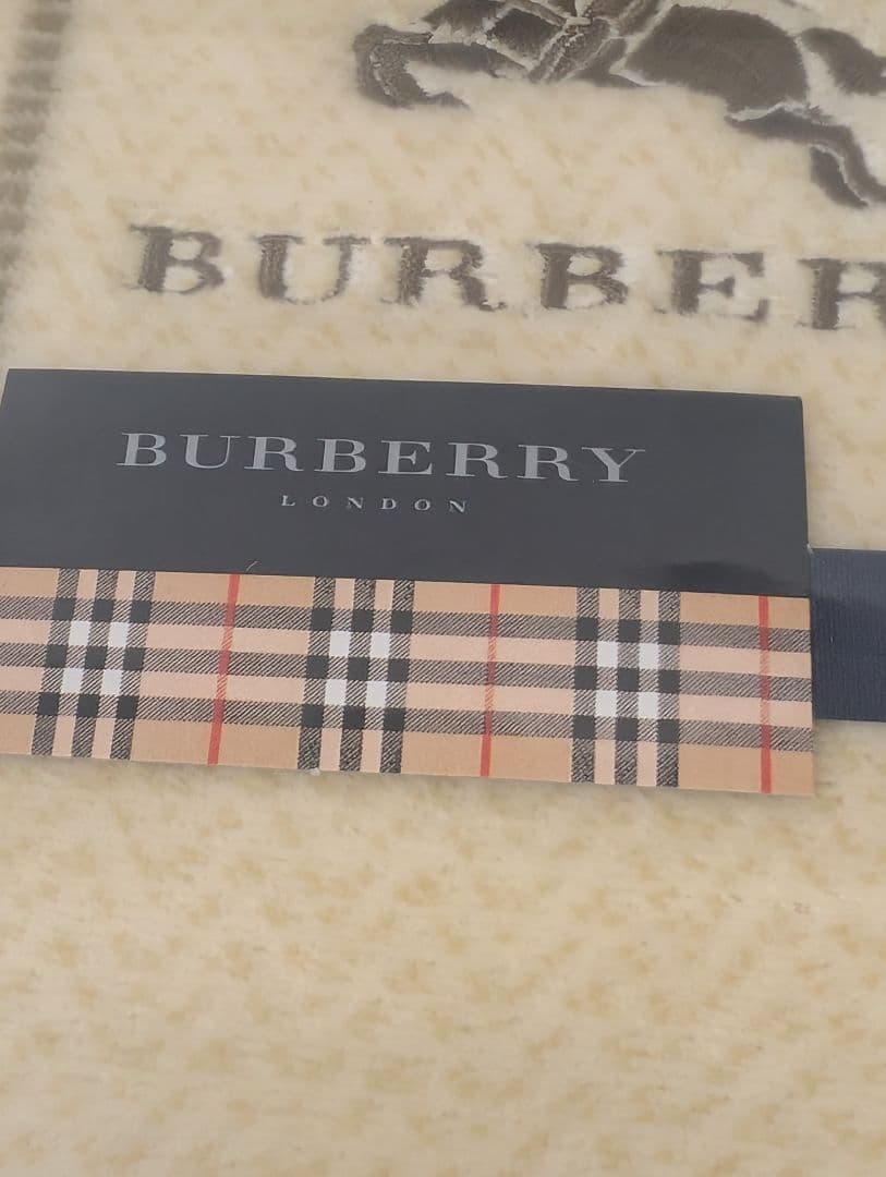 未使用 BURBERRY バーバリー 綿毛布 西川 ホース チェック 日本製