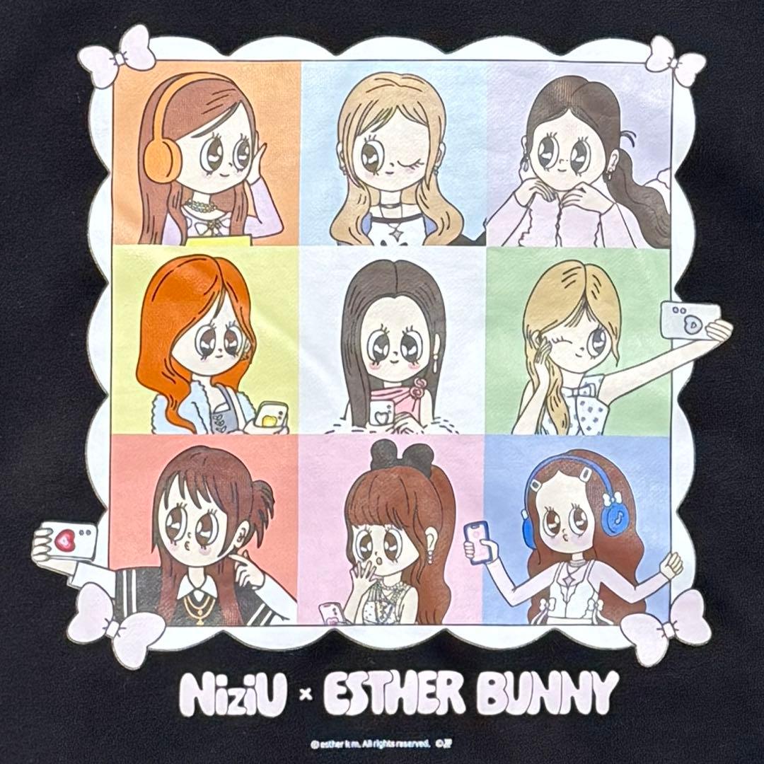 完売品 NiziU × エスターバニー コラボ パーカー ブラック XLサイズ