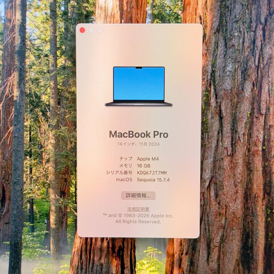 P329 超美品 MacBook Pro 14inch M4 16GB/1TB