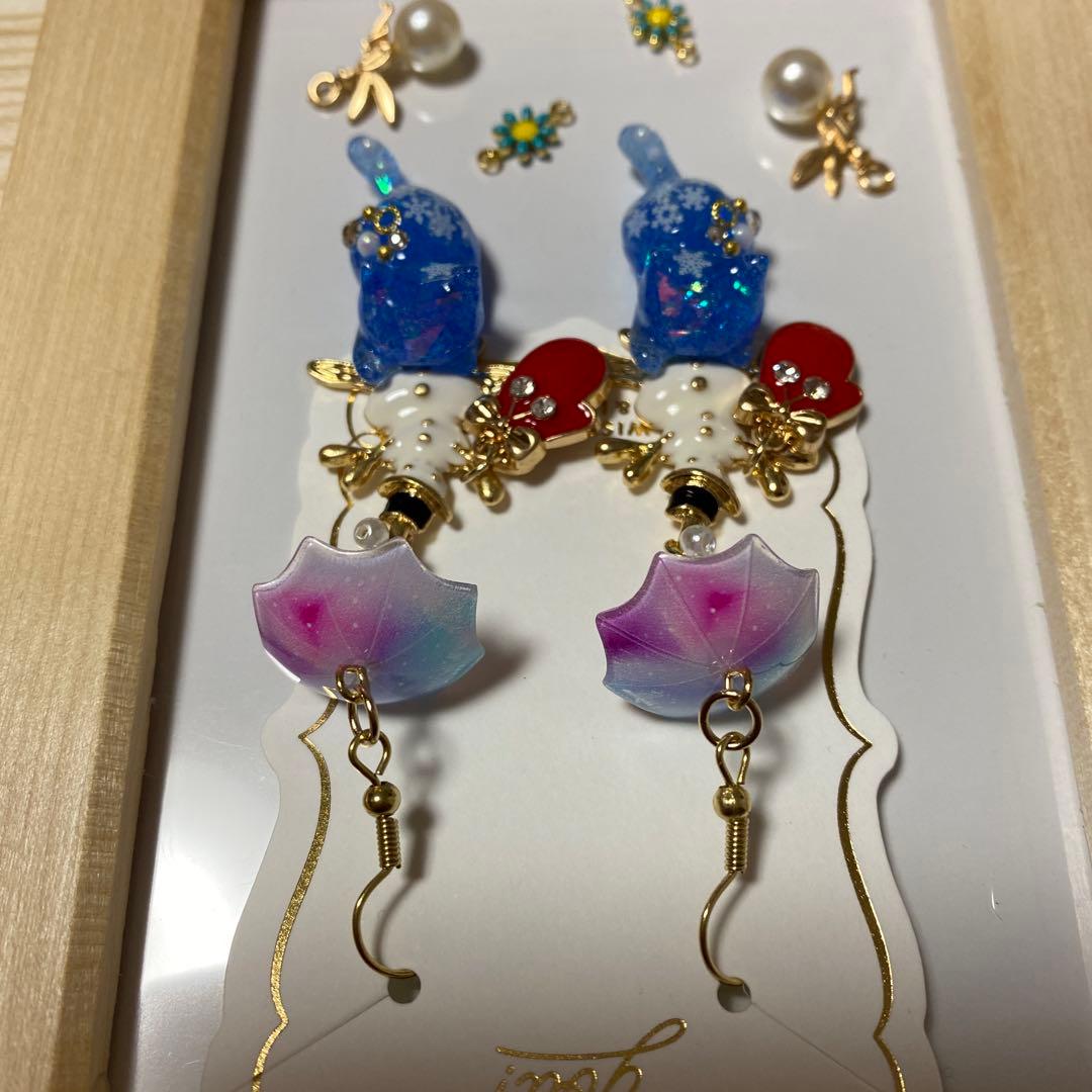 ☆スノーマンとスノー猫ちゃんイヤリング☆