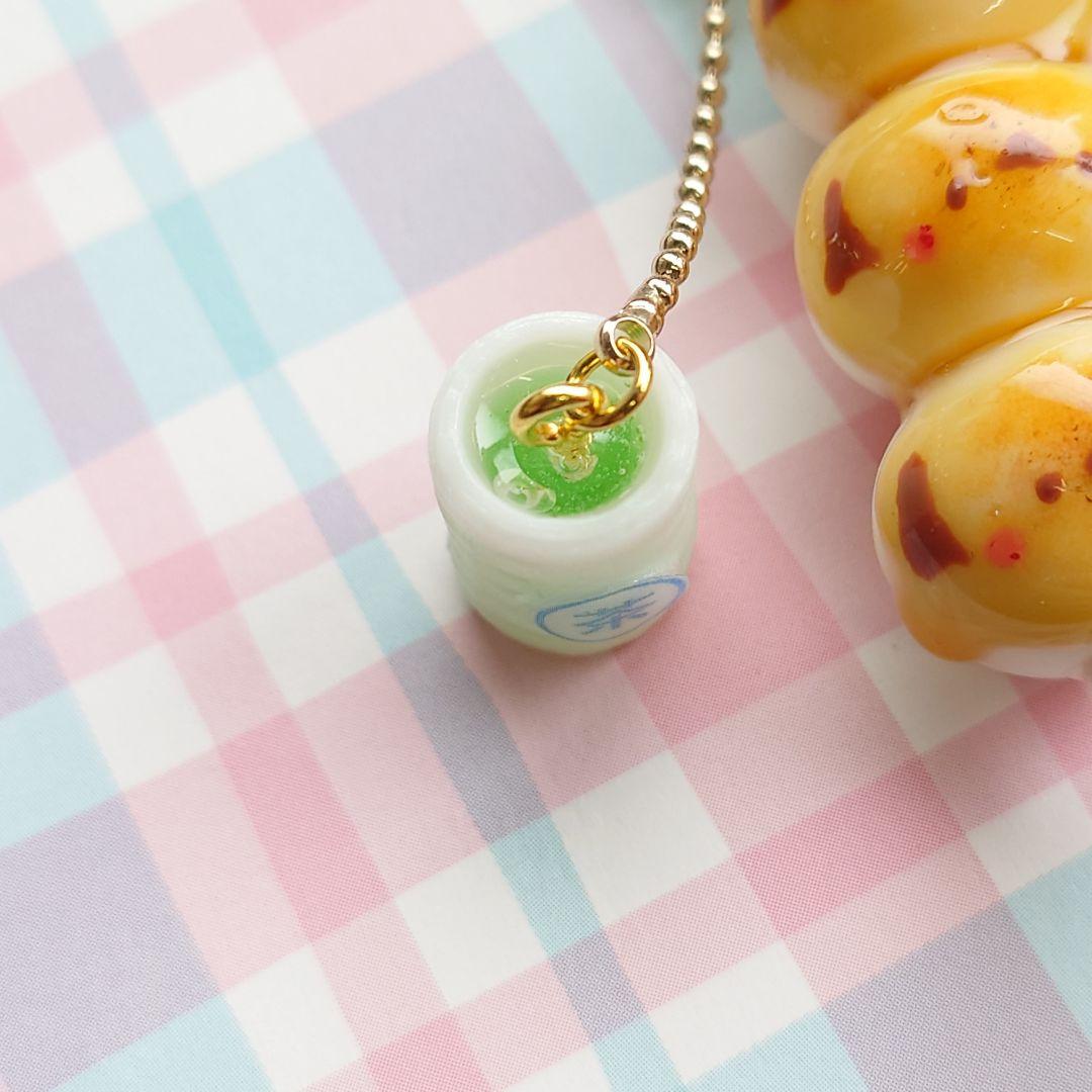 シマエナガ みたらし団子 チャーム 和菓子 樹脂粘土 和スイーツ レジン 桜