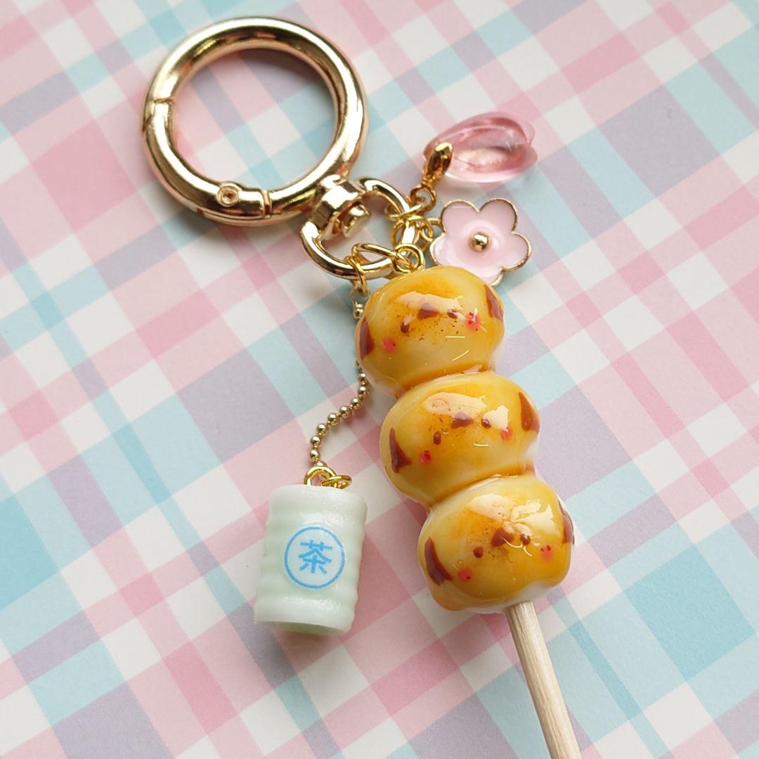 シマエナガ みたらし団子 チャーム 和菓子 樹脂粘土 和スイーツ レジン 桜