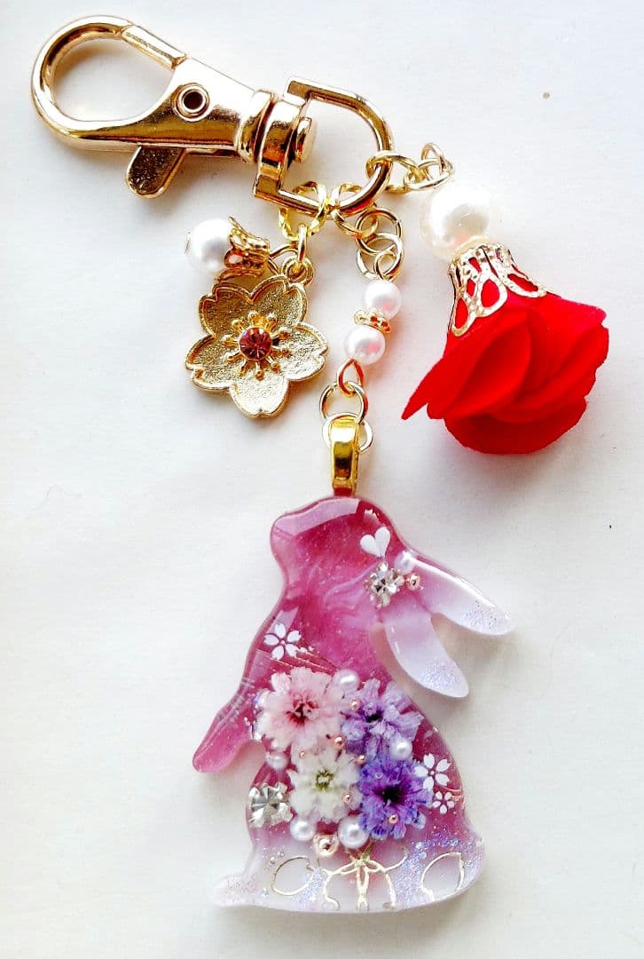 【1451】K☆　レジン　マトリカリア　ヘアゴム　ポニーフック　ブロ―チ