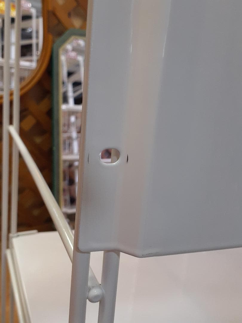 J【中古品】無印良品　スチールユニットシェルフ　ホワイト　カゴ付き