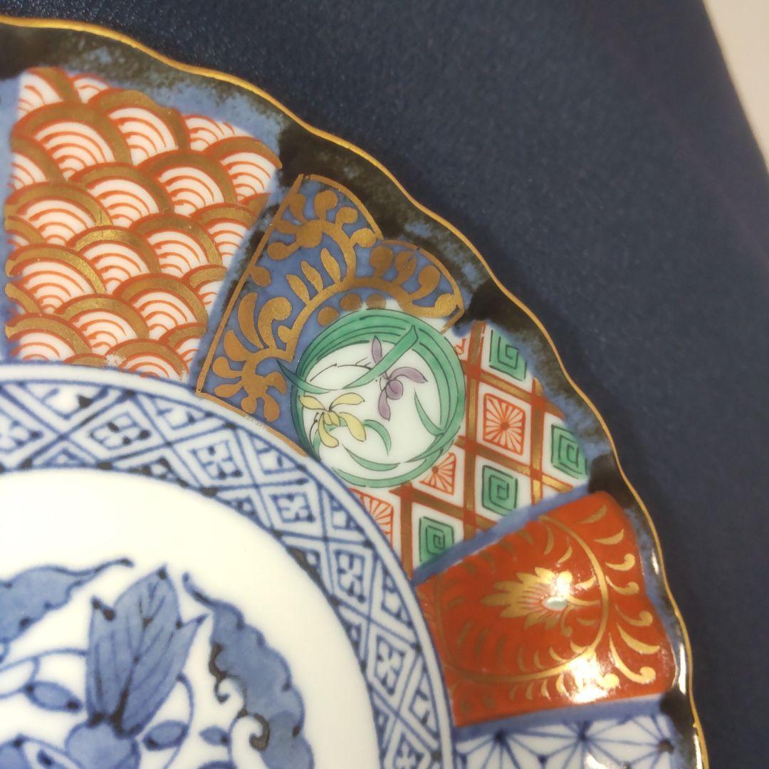 龍峰 菊割 祥瑞花丸紋 金彩 古伊万里 小皿 皿5枚　未使用品