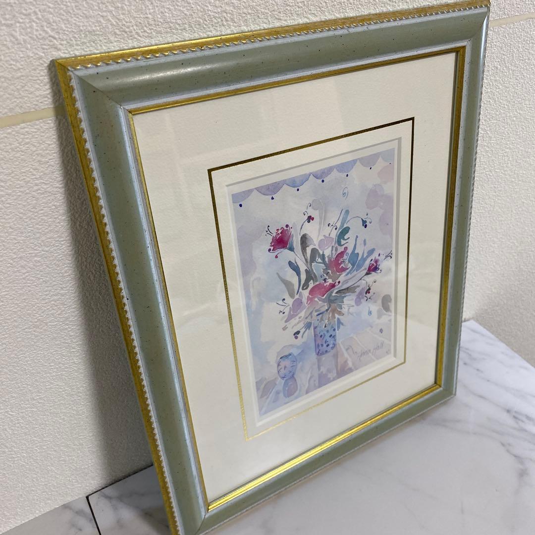 Anna Hall アンナホール　花さし　アート作品 リトグラフ